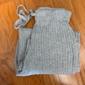 Cozy Gray Ribbed Knit Pants